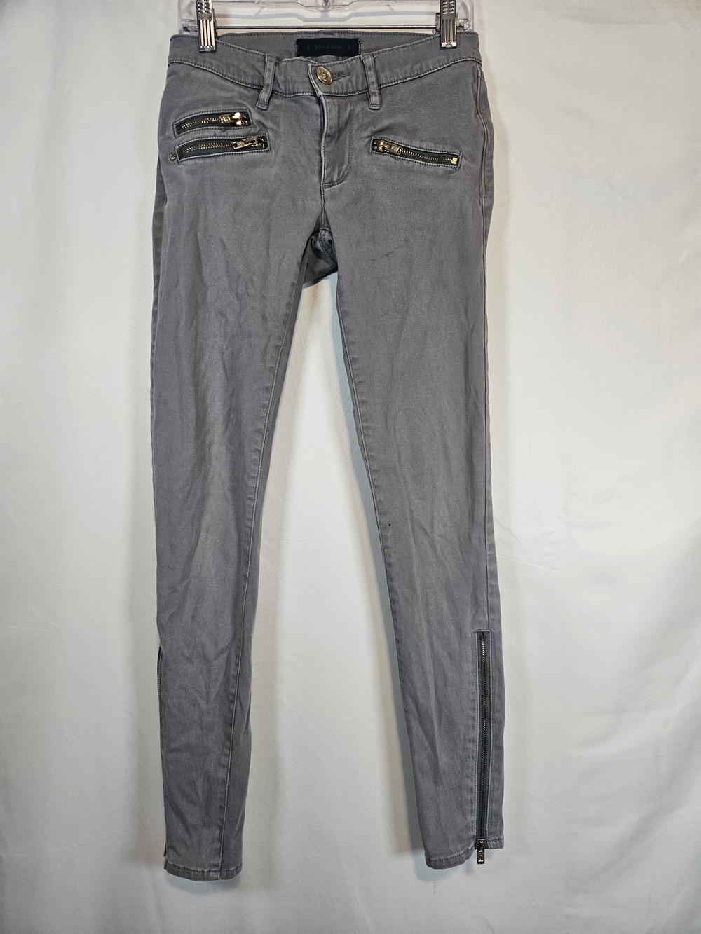 Juicy Couture Gray Skinny Zip-Detail Pants